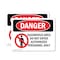 Signmission Hazardous Area No Enter Authorized Personnel Danger Sign, Vinyl Decal, 10in W x 7in L, 2PK OS-2PACK-DS-D-710-L-1307 - alternate 1